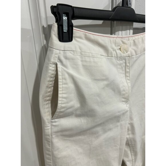 Talbots Petites Womens White Straight-Leg Cotton Blend Pants Size 6P Minimalist - Picture 4 of 8